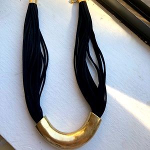 Black suede rope necklace.